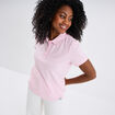 Polo ajusté manches courtes coton rose femme
