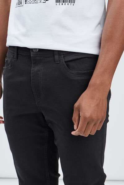 Pantalon droit en coton gris foncé homme