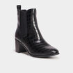 Bottines à talons aspect croco noir femme