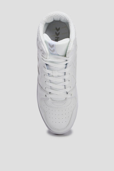 Baskets montantes à lacets blanc homme