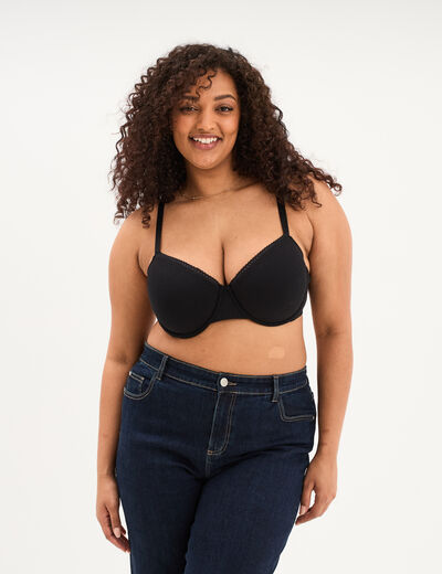 Soutien-gorge corbeille embo&icirc;tant noir femme grande taille