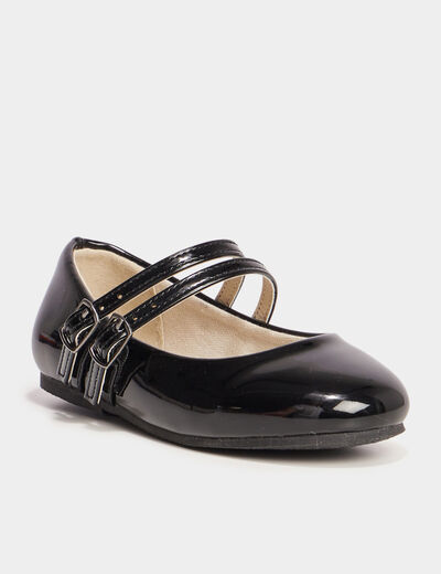 Ballerines vernies à bout rond noir fille