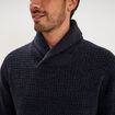 Pull col ch&acirc;le manches longues bleu marine homme