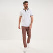 Polo slim manches courtes stretch blanc homme