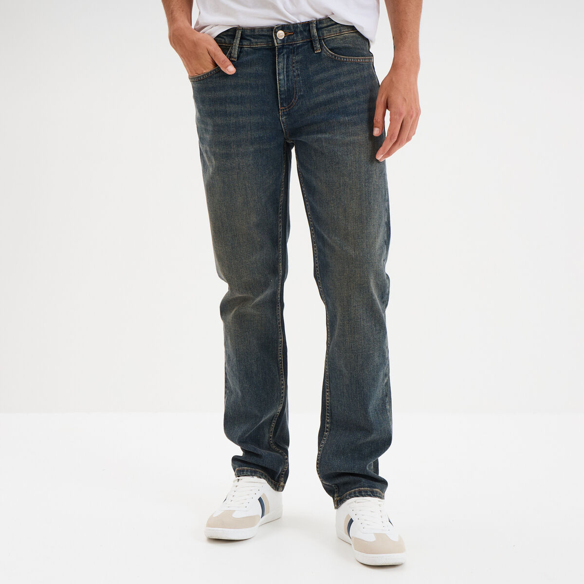Jeans regular 5 poches Creeks denim dirty homme