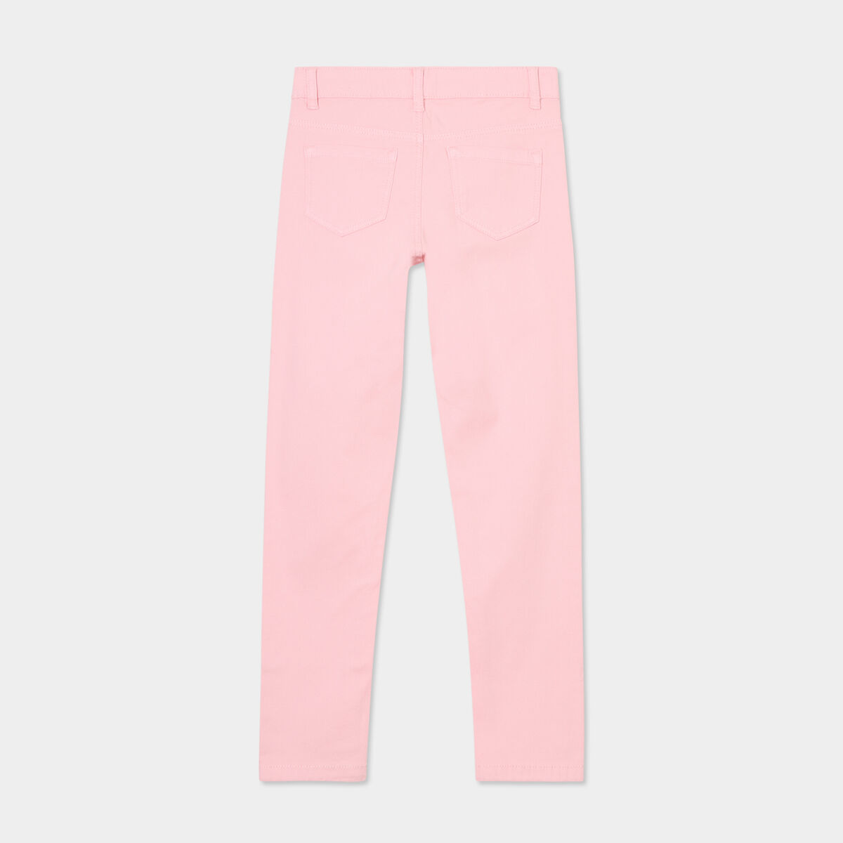 Pantalon skinny 5 poches coton rose clair fille