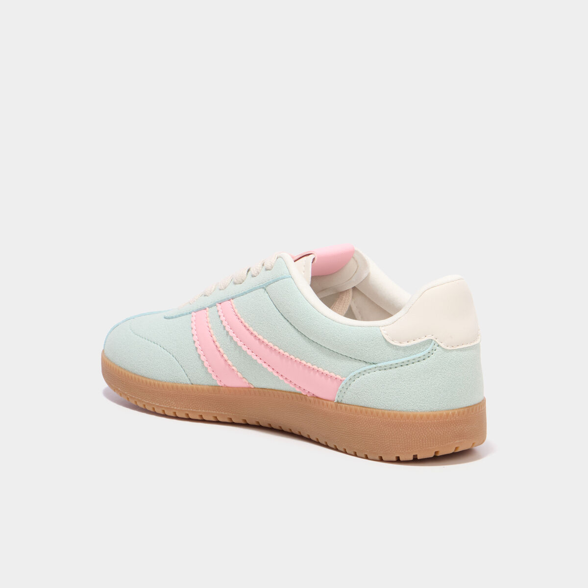 Tennis basses &agrave; lacets vert femme