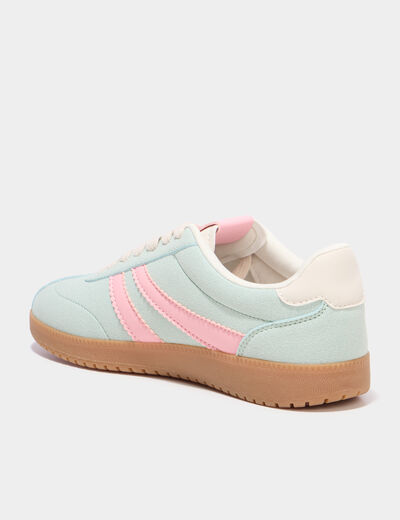 Tennis basses &agrave; lacets vert femme