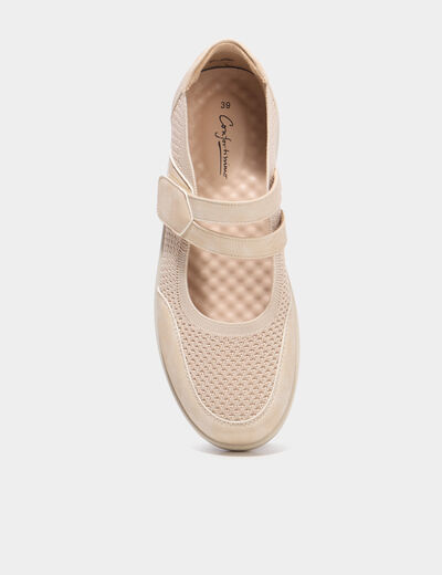 Ballerines brides &eacute;lastiqu&eacute;es sable femme