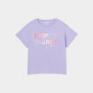 T-shirt droit manches courtes coton mauve fille