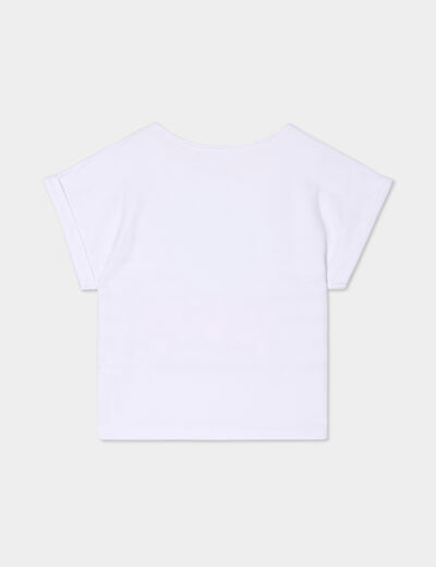 T-shirt manches courtes coton Stitch bleu marine fille