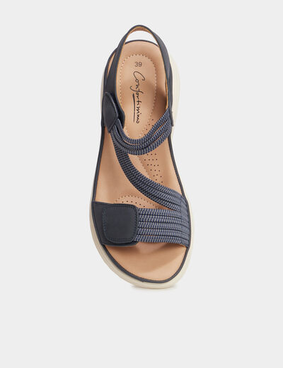 Sandales pied large Confortissimo bleu femme