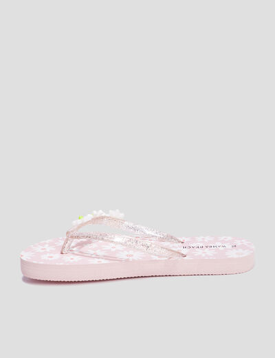 Tongs détails pailletés Wamea Beach rose fille