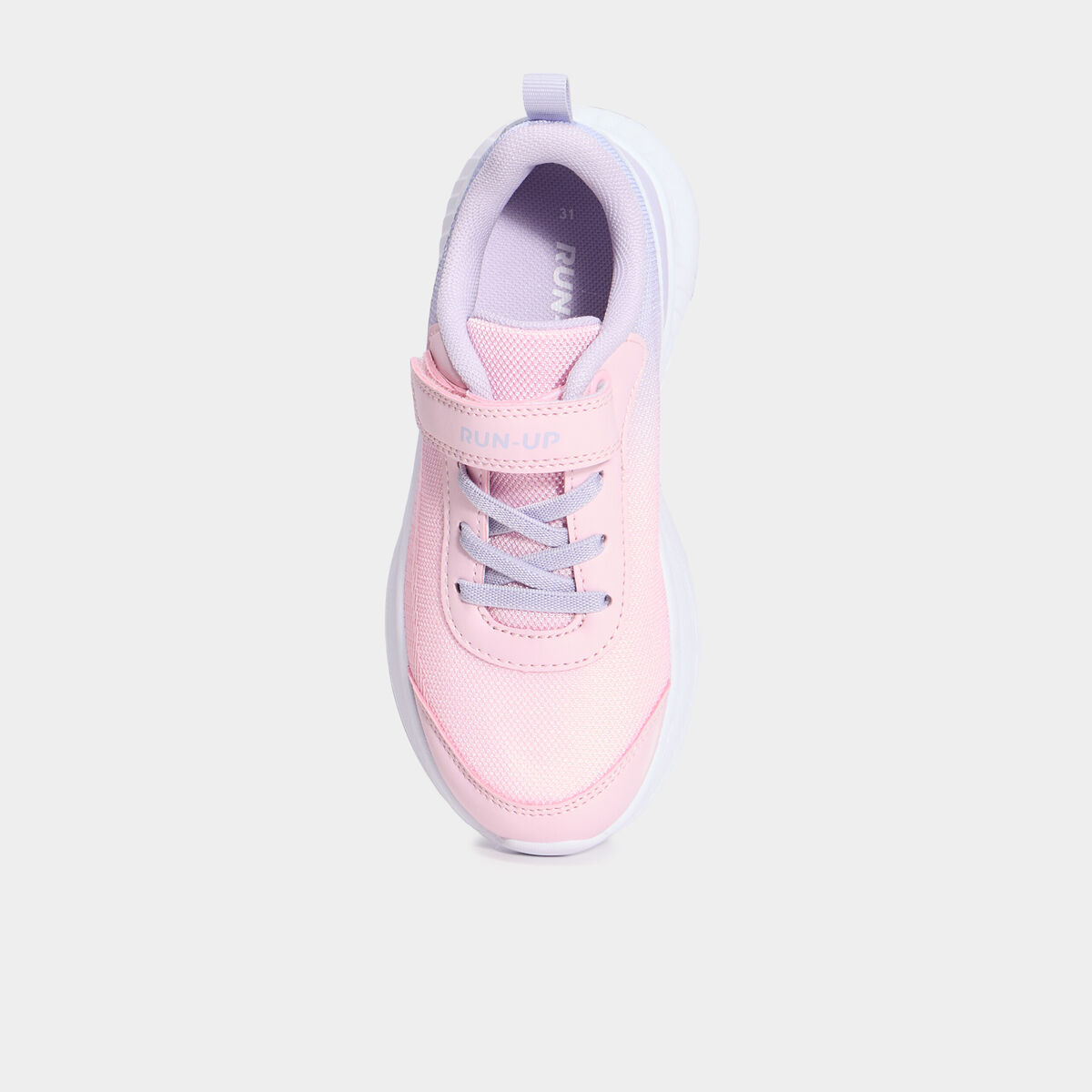 Baskets running à scratchs rose fille