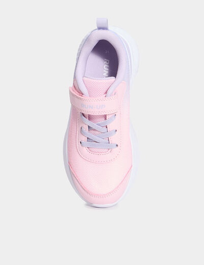 Baskets running à scratchs rose fille