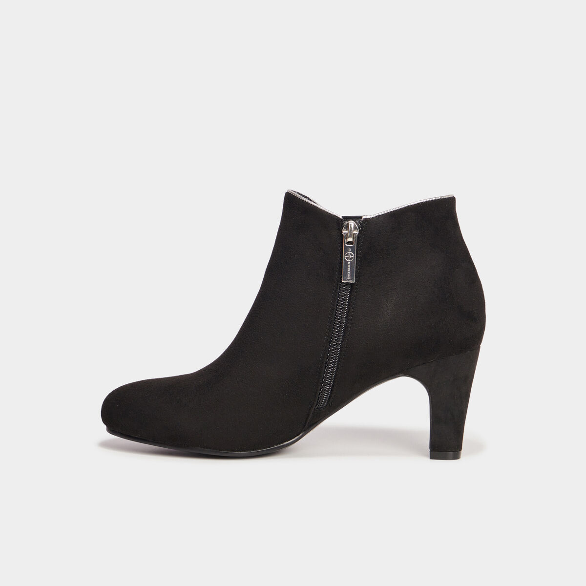 Bottines aspect daim &agrave; talons noir femme