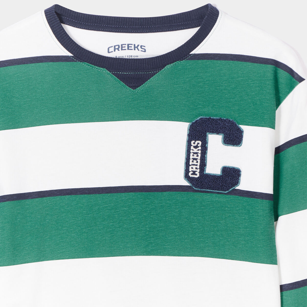 T-shirt manches longues coton Creeks vert garçon