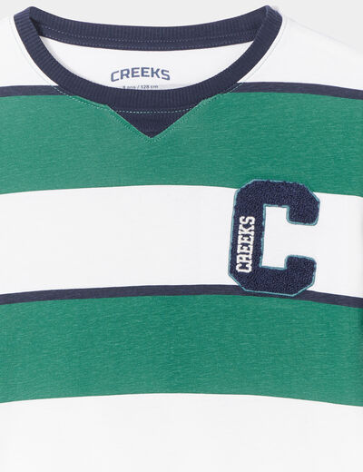 T-shirt manches longues coton Creeks vert garçon