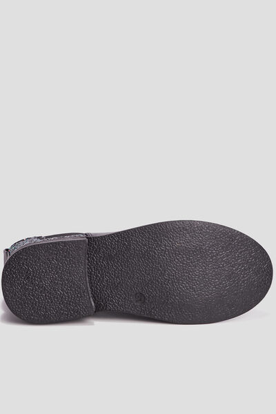 Bottines chelsea zipp&eacute;es &agrave; paillettes noir fille