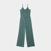 Combinaison pantalon fluide en crêpe vert foncé femme