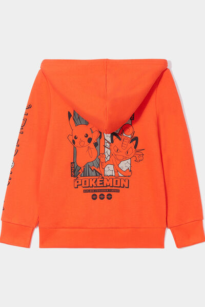 Sweat zippé à capuche Pokémon orange foncé garçon