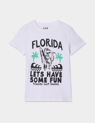 T-shirt manches courtes coton blanc garçon