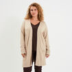 Gilet long avec poches beige femme grande taille