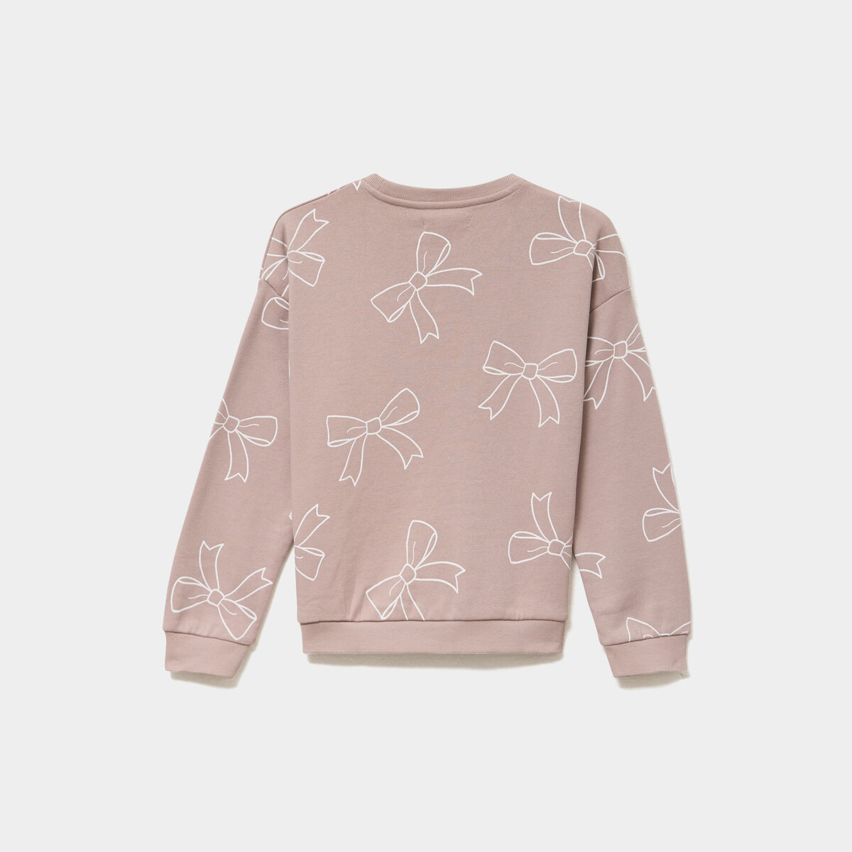 Sweat col rond manches longues taupe fille