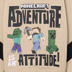 Sweat col rond manches longues Minecraft beige gar&ccedil;on