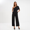 Combinaison pantalon col asym&eacute;trique noir femme