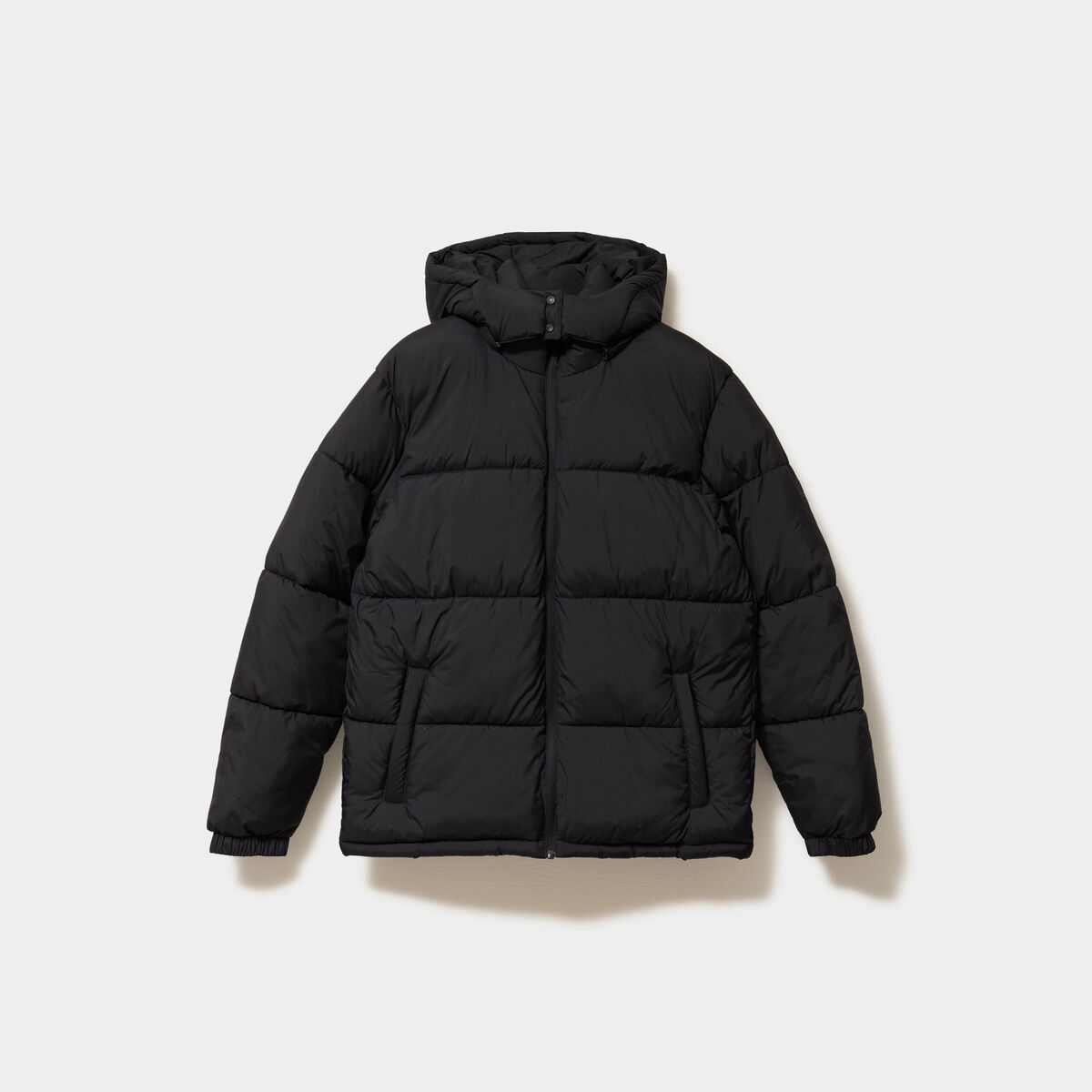 Doudoune d&eacute;perlante &agrave; capuche amovible noir homme