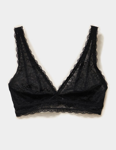 Soutien-gorge triangle dentelle noir femme