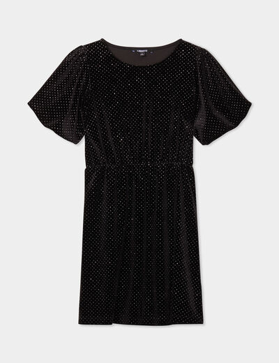 Robe velours à strass Liberto noir fille
