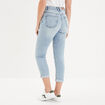 Jeans mom 7/8ème taille haute coton denim bleach femme