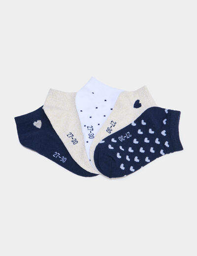 Lot 5 paires chaussettes invisibles multicolore fille