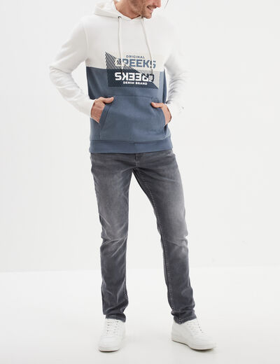 Sweat à capuche hoodie 1 poche Creeks bleu foncé homme