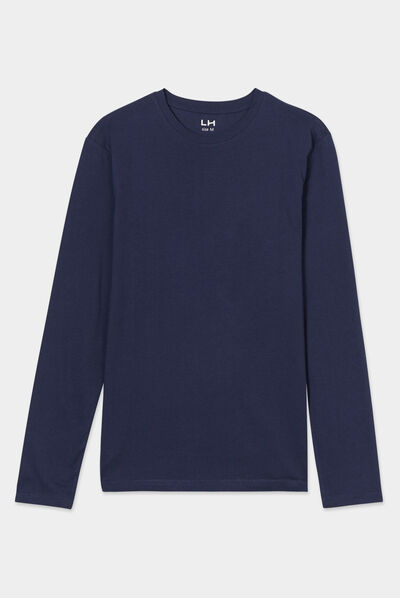 T-shirt manches longues bleu marine homme