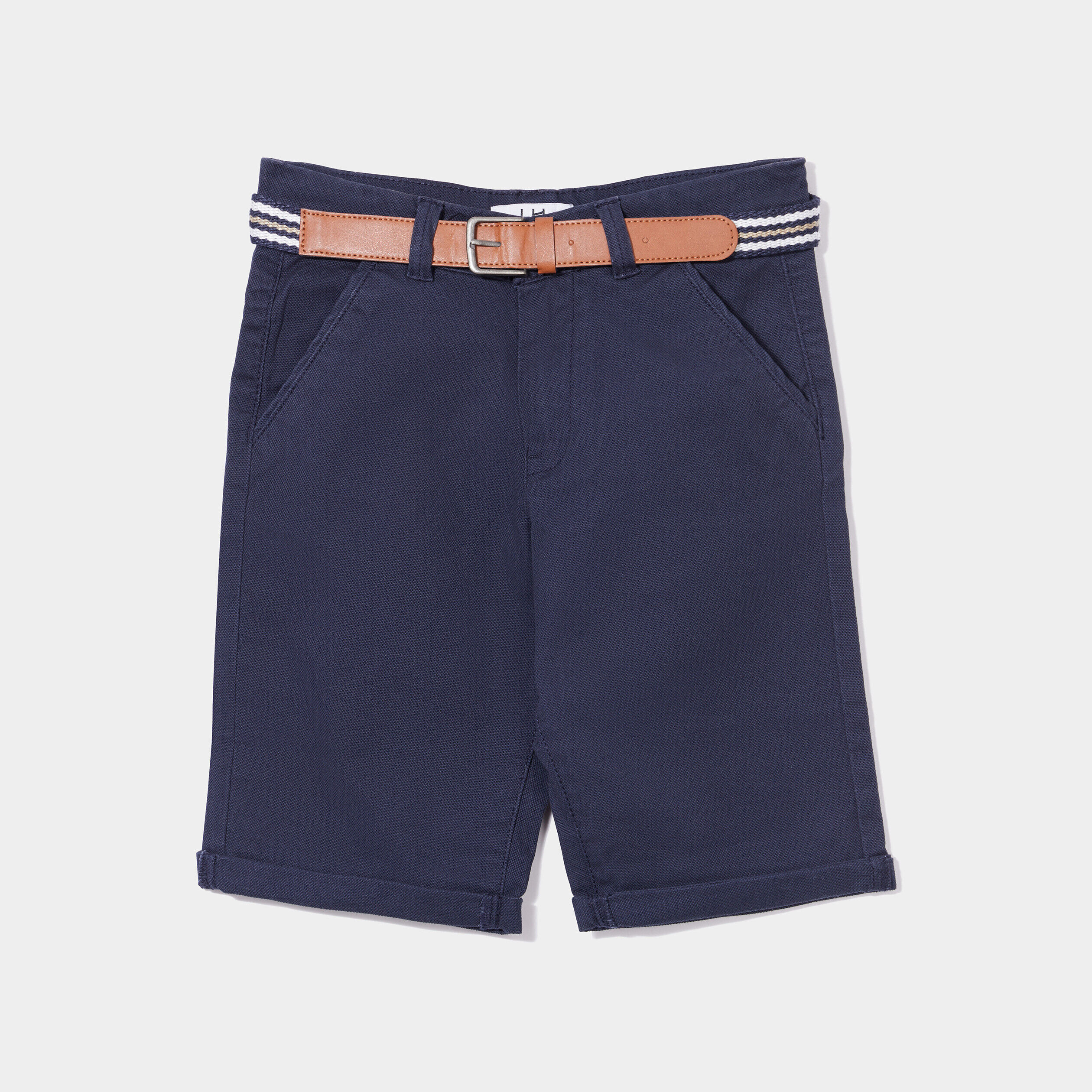 Short droit ceinturé bleu marine garçon LH