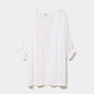 Gilet fin mi long manches 3/4 blanc femme