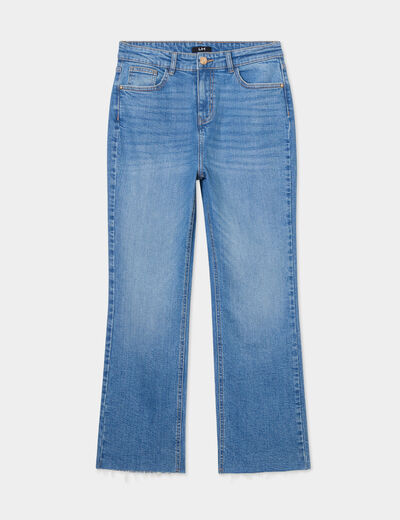 Jeans flare 7/8ème taille haute denim double stone femme