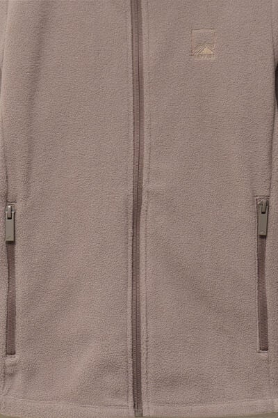 Veste polaire zipp&eacute; col montant gris gar&ccedil;on