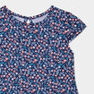 Robe manches courtes coton bleu marine b&eacute;b&eacute; fille