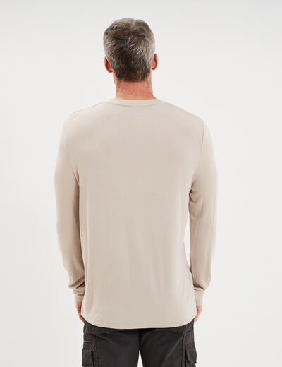 T-shirt chaud technique manches longues gris clair homme