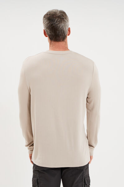 T-shirt chaud technique manches longues gris clair homme