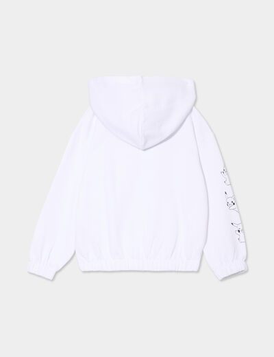 Sweat hoodie à capuche Pokémon Pikachu blanc fille