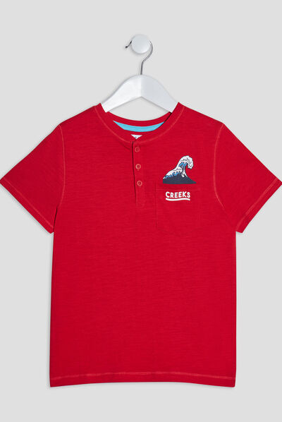 T-shirt manches courtes Creeks rouge garçon