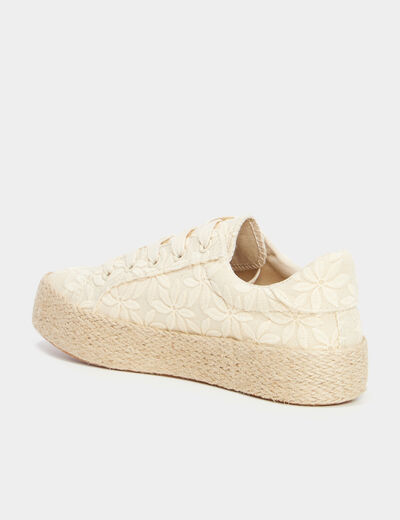 Tennis basses en toile sable femme