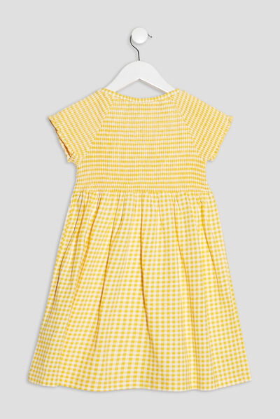 Robe évasée smockée Creeks ecru fille