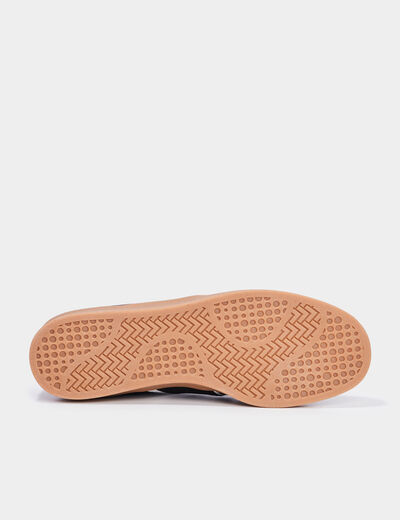 Tennis basses à lacets effet daim noir homme