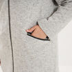 Manteau mi-long droit zipp&eacute; col mao gris clair femme grande taille